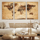 Modern Red and Gray World Map Canvas Print – Framed Wall Art by MyGreatCanvas | Canvas Wall Art Prints | Photo Prints & Wall Decor