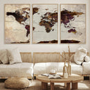 World Map Canvas Triptych – Colorful Global Wall Art for by MyGreatCanvas | Canvas Wall Art Prints | Photo Prints & Wall Decor