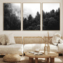 Black White Forest Wall Art Canvas Print, Misty Pine Tree by MyGreatCanvas | Canvas Wall Art Prints | Photo Prints & Wall Decor