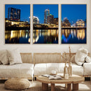 Austin Skyline Wall Art Canvas Print, Austin Downtown Night by MyGreatCanvas | Canvas Wall Art Prints | Photo Prints & Wall Decor