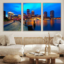 Boston Wall Art Canvas Print, Boston City Downtown Night by MyGreatCanvas | Canvas Wall Art Prints | Photo Prints & Wall Decor