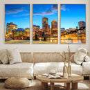 Boston Wall Art Canvas Print, Boston City Downtown Night by MyGreatCanvas | Canvas Wall Art Prints | Photo Prints & Wall Decor
