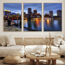 Boston Wall Art Canvas Print, Boston City Downtown Night by MyGreatCanvas | Canvas Wall Art Prints | Photo Prints & Wall Decor