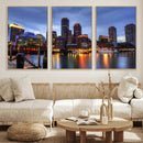 Boston Wall Art Canvas Print, Boston City Downtown Night by MyGreatCanvas | Canvas Wall Art Prints | Photo Prints & Wall Decor