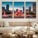 Chicago Wall Art Canvas Print - Chicago City Downtown Night by MyGreatCanvas | Canvas Wall Art Prints | Photo Prints & Wall Decor