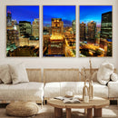 Chicago Wall Art Canvas Print - Chicago City Downtown Night by MyGreatCanvas | Canvas Wall Art Prints | Photo Prints & Wall Decor