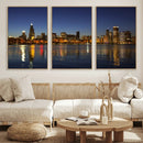 Chicago Wall Art Canvas Print - Chicago City Downtown Night by MyGreatCanvas | Canvas Wall Art Prints | Photo Prints & Wall Decor