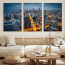 Chicago Wall Art Canvas Print - Chicago City Downtown Night by MyGreatCanvas | Canvas Wall Art Prints | Photo Prints & Wall Decor