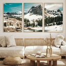 Snowy Mountain Wall Art Canvas Print, Alpine Pine Forest by MyGreatCanvas | Canvas Wall Art Prints | Photo Prints & Wall Decor