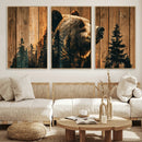 Rustic Bear Wall Art Canvas Print – Woodland Wildlife by MyGreatCanvas | Canvas Wall Art Prints | Photo Prints & Wall Decor