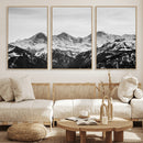 Black and White Mountain Wall Art Canvas Print, Snowy Alpine by MyGreatCanvas | Canvas Wall Art Prints | Photo Prints & Wall Decor