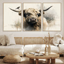 Abstract Highland Cow Wall Art Canvas Print, Rustic Farm by MyGreatCanvas | Canvas Wall Art Prints | Photo Prints & Wall Decor