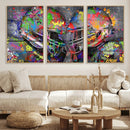 Graffiti Football Helmets Wall Art Canvas Print, Urban by MyGreatCanvas | Canvas Wall Art Prints | Photo Prints & Wall Decor