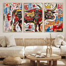 Texas Bull Wall Art Canvas Print, Abstract Graffiti Bull by MyGreatCanvas | Canvas Wall Art Prints | Photo Prints & Wall Decor