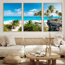 Tropical Beach Wall Art Canvas Print, Palm Tree Ocean by MyGreatCanvas | Canvas Wall Art Prints | Photo Prints & Wall Decor