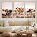 Texas Longhorn Cattle Wall Art Canvas Print, Sepia Western by MyGreatCanvas | Canvas Wall Art Prints | Photo Prints & Wall Decor