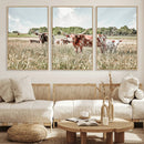 Texas Longhorn Cattle Wall Art Canvas Print, Rustic Ranch by MyGreatCanvas | Canvas Wall Art Prints | Photo Prints & Wall Decor
