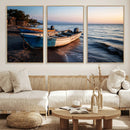 Coastal Fishing Boats Wall Art Canvas Print, Sunset Beach by MyGreatCanvas | Canvas Wall Art Prints | Photo Prints & Wall Decor