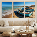 Coastal Fishing Boats Wall Art Canvas Print, Sunset Beach by MyGreatCanvas | Canvas Wall Art Prints | Photo Prints & Wall Decor