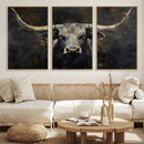 Rustic Longhorn Bull Wall Art Canvas Print – Vintage Western by MyGreatCanvas | Canvas Wall Art Prints | Photo Prints & Wall Decor