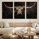 Vintage Longhorn Bull Wall Art Canvas Print – Rustic Western by MyGreatCanvas | Canvas Wall Art Prints | Photo Prints & Wall Decor