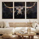 Abstract Longhorn Bull Wall Art Canvas Print – Rustic by MyGreatCanvas | Canvas Wall Art Prints | Photo Prints & Wall Decor