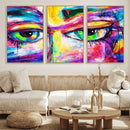 Colorful Abstract Face Wall Art Canvas Print – Modern Pop by MyGreatCanvas | Canvas Wall Art Prints | Photo Prints & Wall Decor
