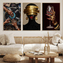 Luxury Fashion Wall Art Canvas Print Set of 3, Gold Jewelry by MyGreatCanvas | Canvas Wall Art Prints | Photo Prints & Wall Decor