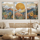 Boho Mountain Landscape Large Wall Art, Horizontal Gold by MyGreatCanvas | Canvas Wall Art Prints | Photo Prints & Wall Decor