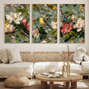 Vintage Birds and Flowers Wide Wall Art: Extra Large by MyGreatCanvas | Canvas Wall Art Prints | Photo Prints & Wall Decor