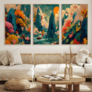 Colorful Japanese Landscape Print: Maximalist Panoramic Wall by MyGreatCanvas | Canvas Wall Art Prints | Photo Prints & Wall Decor