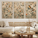 Vintage Birds and Flowers Wall Art Canvas Print, Botanical by MyGreatCanvas | Canvas Wall Art Prints | Photo Prints & Wall Decor