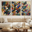 Geometric Abstract Wall Art Canvas Print, Orange Blue by MyGreatCanvas | Canvas Wall Art Prints | Photo Prints & Wall Decor