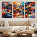 Geometric Abstract Wall Art Canvas Print, Orange Blue by MyGreatCanvas | Canvas Wall Art Prints | Photo Prints & Wall Decor