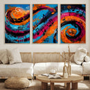 Geometric Abstract Wall Art Canvas Print, Orange Blue by MyGreatCanvas | Canvas Wall Art Prints | Photo Prints & Wall Decor