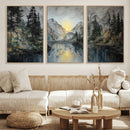 Drip Style Forest Lake Gold Art — Abstract Expressionist by MyGreatCanvas | Canvas Wall Art Prints | Photo Prints & Wall Decor