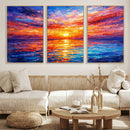 Colorful Knife Ocean Sunset Canvas — Orange Pink Teal by MyGreatCanvas | Canvas Wall Art Prints | Photo Prints & Wall Decor