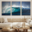Ocean Wave Canvas Wall Art, Dramatic Teal Blue Seascape Oil by MyGreatCanvas | Canvas Wall Art Prints | Photo Prints & Wall Decor