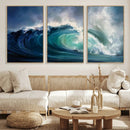 Ocean Wave Canvas Wall Art, Dramatic Teal Blue Seascape Oil by MyGreatCanvas | Canvas Wall Art Prints | Photo Prints & Wall Decor