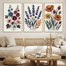 Watercolor Botanical Canvas Wall Art Set, Navy Terracotta by MyGreatCanvas | Canvas Wall Art Prints | Photo Prints & Wall Decor