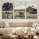 Texas Longhorn Canvas Wall Art, Rustic Farm Barn Bluebonnet by MyGreatCanvas | Canvas Wall Art Prints | Photo Prints & Wall Decor