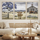 Texas Longhorn Canvas Wall Art, Rustic Farm Barn Bluebonnet by MyGreatCanvas | Canvas Wall Art Prints | Photo Prints & Wall Decor
