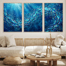 School of Fish Canvas Print | Blue Ocean Underwater Wall Art by MyGreatCanvas | Canvas Wall Art Prints | Photo Prints & Wall Decor