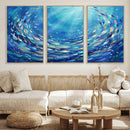 School of Fish Canvas Print | Blue Ocean Underwater Wall Art by MyGreatCanvas | Canvas Wall Art Prints | Photo Prints & Wall Decor
