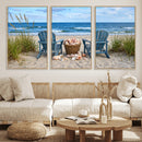 Large Beach Canvas Wall Art Coastal Adirondack Chairs Ocean by MyGreatCanvas | Canvas Wall Art Prints | Photo Prints & Wall Decor