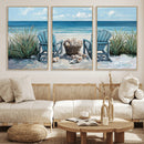 Beach Canvas Wall Art Coastal Adirondack Chairs Ocean by MyGreatCanvas | Canvas Wall Art Prints | Photo Prints & Wall Decor