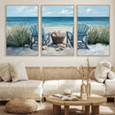 Beach Canvas Wall Art Coastal Adirondack Chairs Ocean by MyGreatCanvas | Canvas Wall Art Prints | Photo Prints & Wall Decor