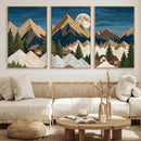 Moonlit Mountain Cabin Wall Art Canvas Print, Rustic Mountain Landscape Canvas Print, Woodland Cabin Wall Decor, Framed Nature Artwork Ready to Hang by MyGreatCanvas | Canvas Wall Art Prints | Photo Prints & Wall Decor
