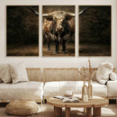 Texas Longhorn Bull Canvas Wall Art, Western Ranch Cattle Photography Print, Rustic Farmhouse Cowboy Decor Artwork by MyGreatCanvas | Canvas Wall Art Prints | Photo Prints & Wall Decor