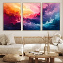 Colorful Abstract Canvas Wall Art Print, Vibrant Popup Color Art Print
